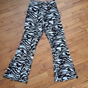 H&M Zebra Print Flare Pants Sz 6 NWOT